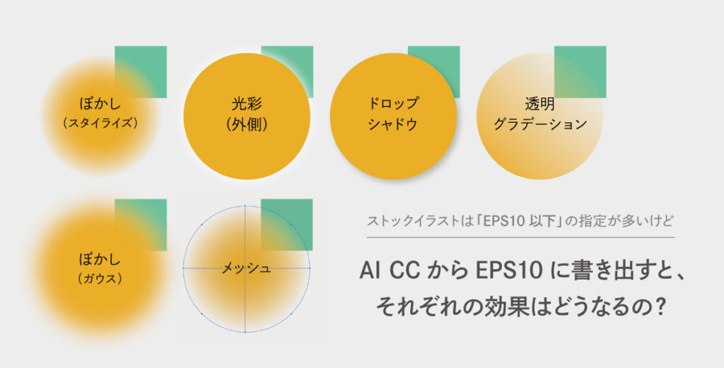 AIからEPS10に書き出すと、効果はどのように変化する？